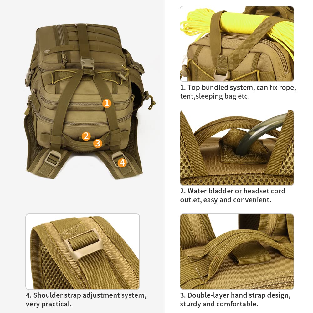 30L Taktisch Rucksack Wanderrucksack Molle Wasserdicht Tagesrucksack Outdoor