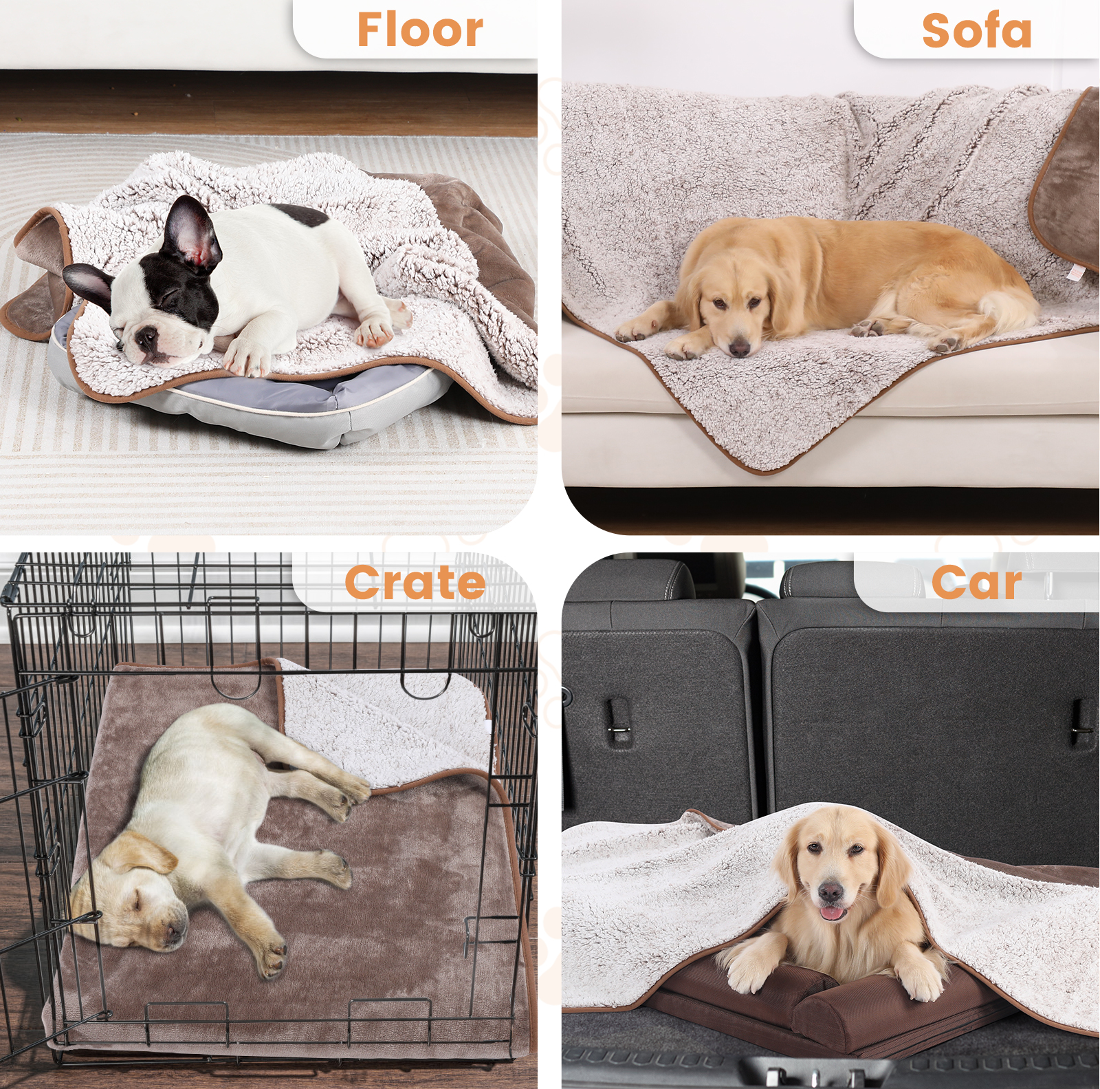 Dog Blanket Waterproof Sherpa Fleece Blanket Sofa Protector Bed Sofa Cat Blanket - Picture 28 of 28