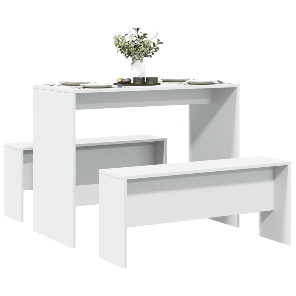 vidaXL 3-tlg. Esstisch und Bank Set Räuchereiche Holzwerkstoff - Bild 22 von 28