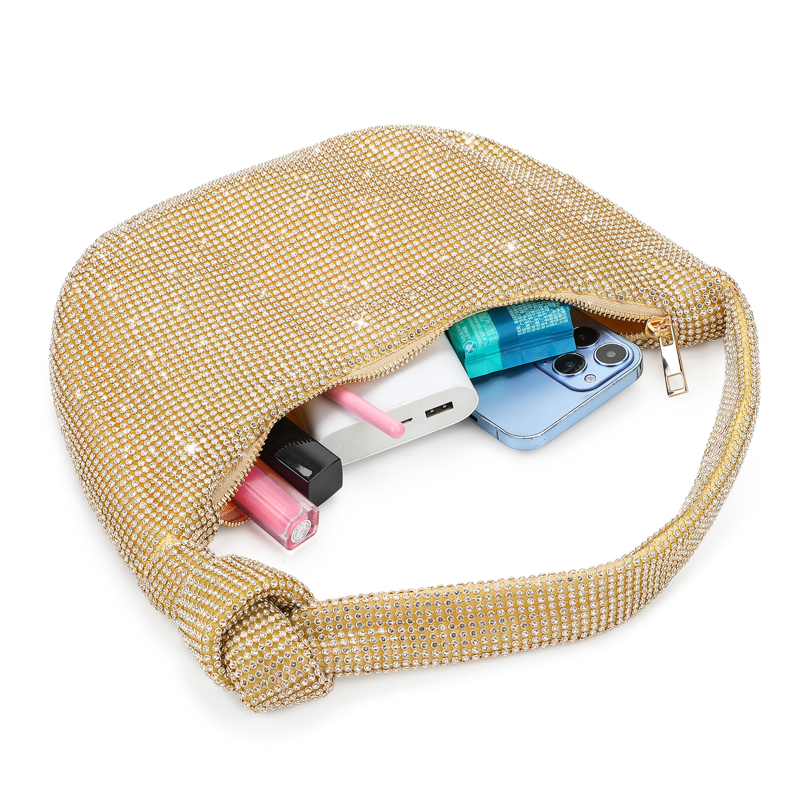 Women Rhinestone Evening Bag Wedding Clutch Purse Sparkly Prom Cocktail Handbag - Picture 16 of 79