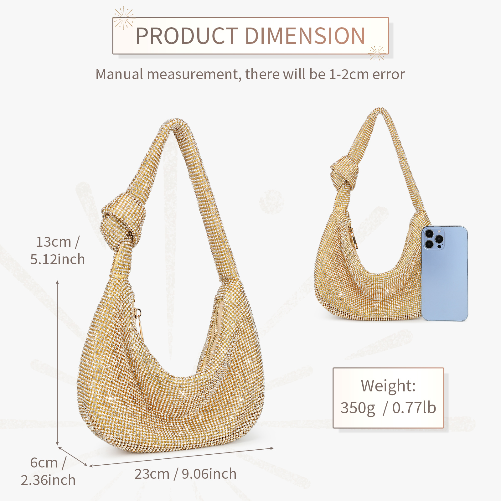 Women Rhinestone Evening Bag Wedding Clutch Purse Sparkly Prom Cocktail Handbag - Picture 18 of 79