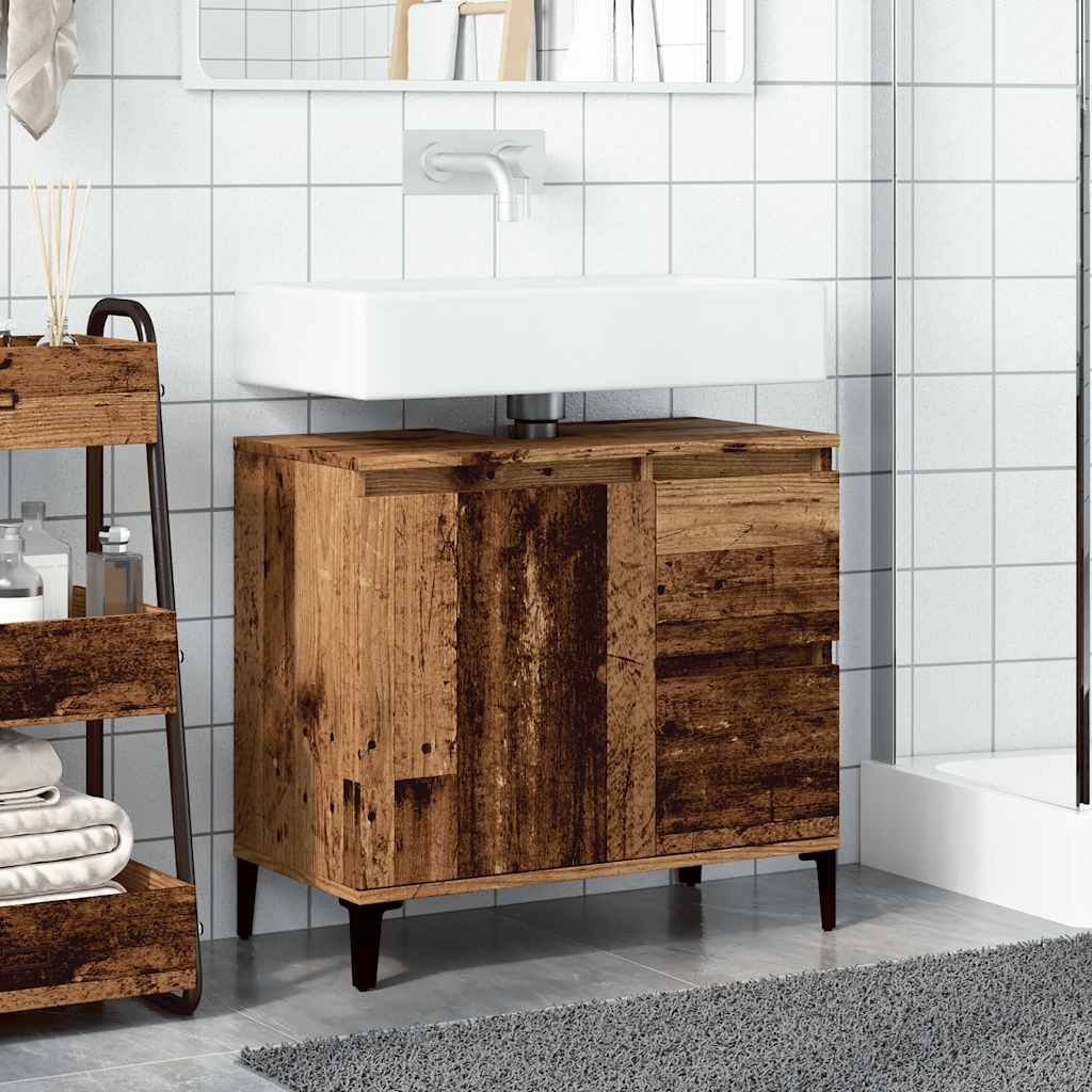 Waschbeckenunterschrank Waschtisch Unterschrank Badschrank mit 2 Schubladen - Bild 79 von 86