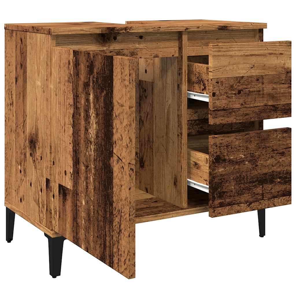 Waschbeckenunterschrank Waschtisch Unterschrank Badschrank mit 2 Schubladen - Bild 81 von 86