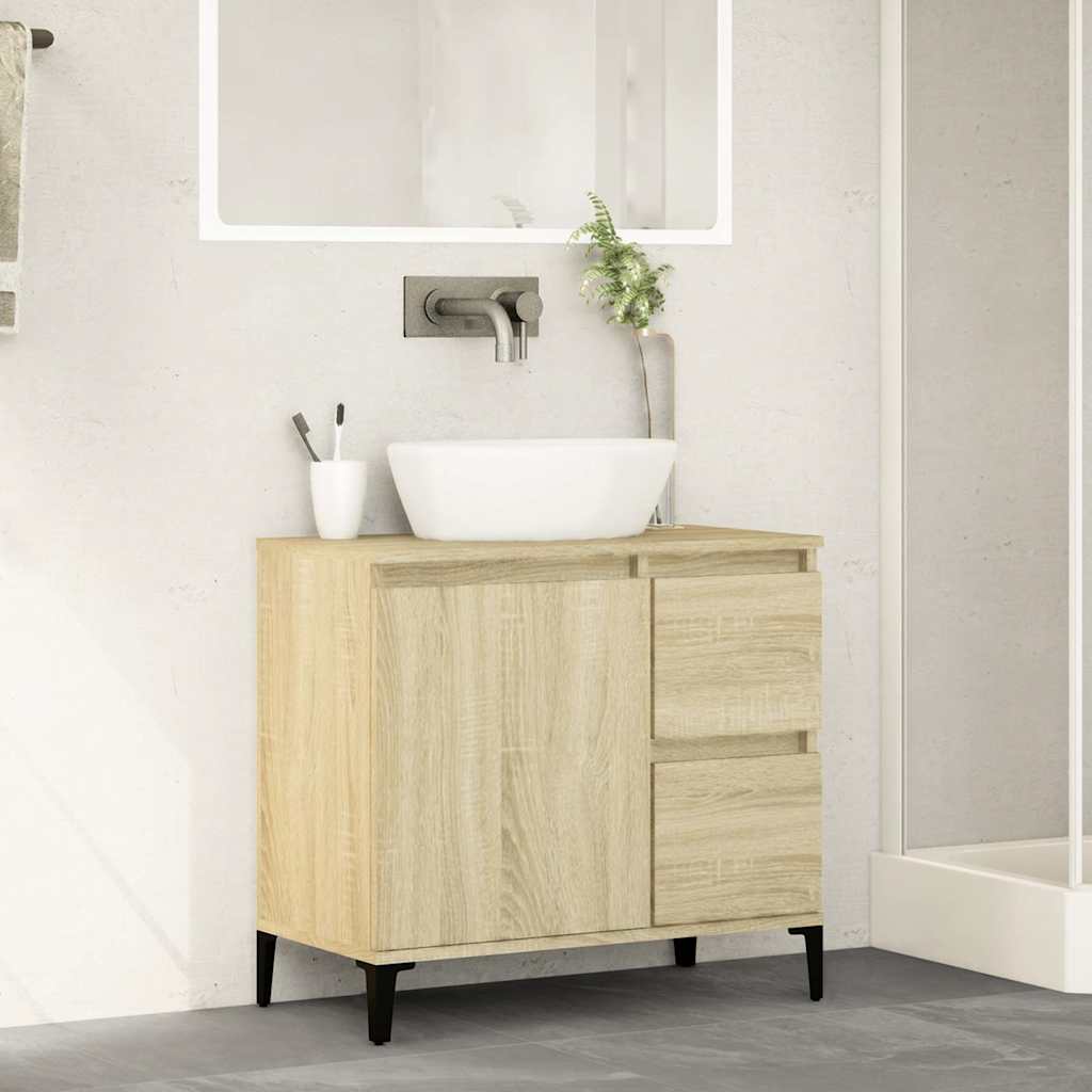 Waschbeckenunterschrank Waschtisch Unterschrank Badschrank mit 2 Schubladen - Bild 32 von 86