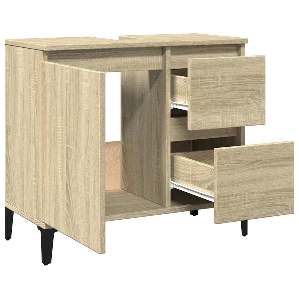 Waschbeckenunterschrank Waschtisch Unterschrank Badschrank mit 2 Schubladen - Bild 37 von 86