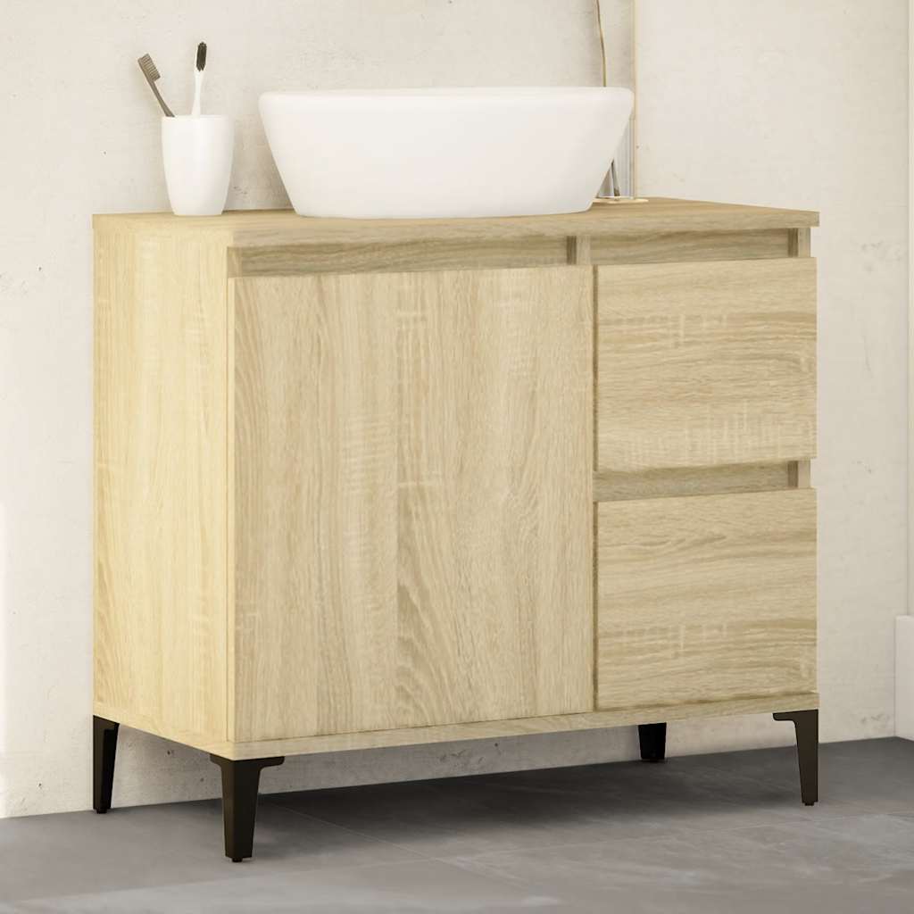 Waschbeckenunterschrank Waschtisch Unterschrank Badschrank mit 2 Schubladen - Bild 30 von 86