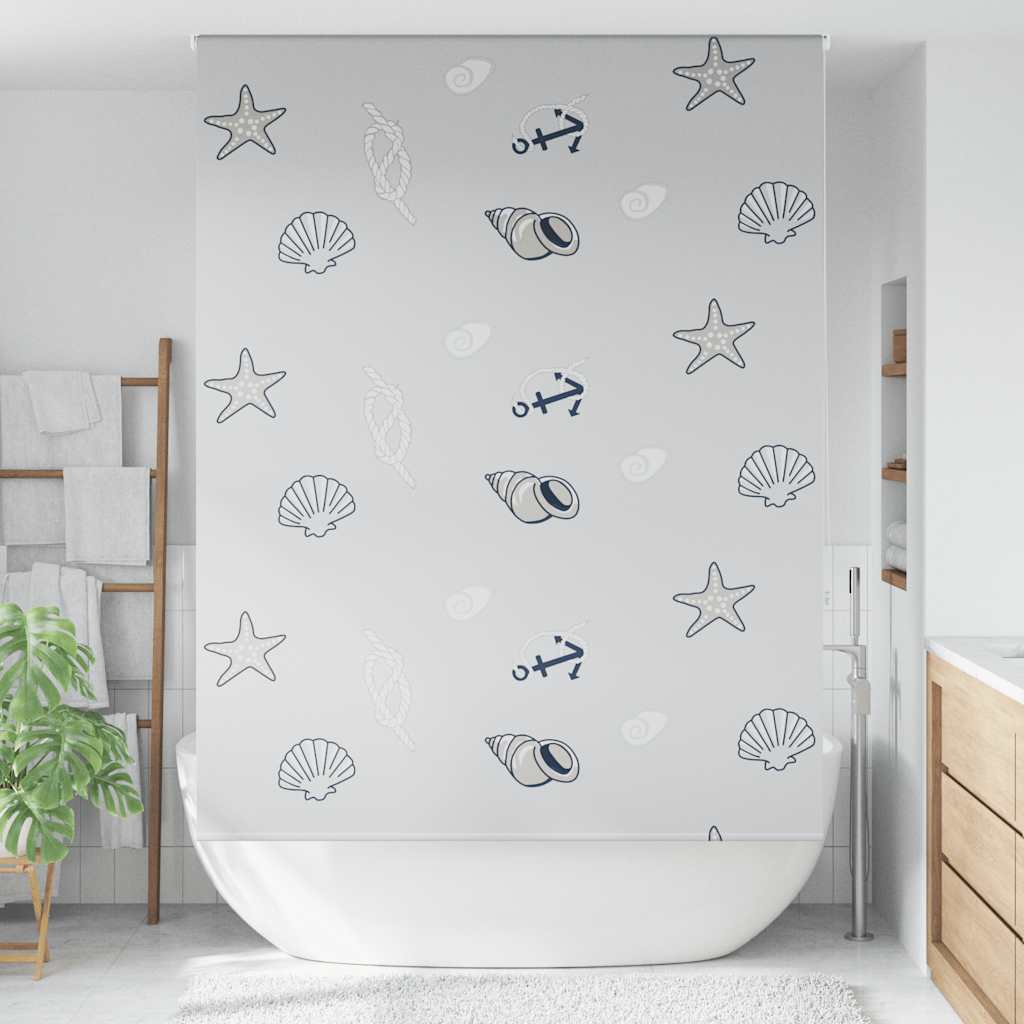 Duschrollo Duschvorhang Dusche Rollo Seilzug Badewannenvorhang Badewanne Vorhang - Bild 71 von 96