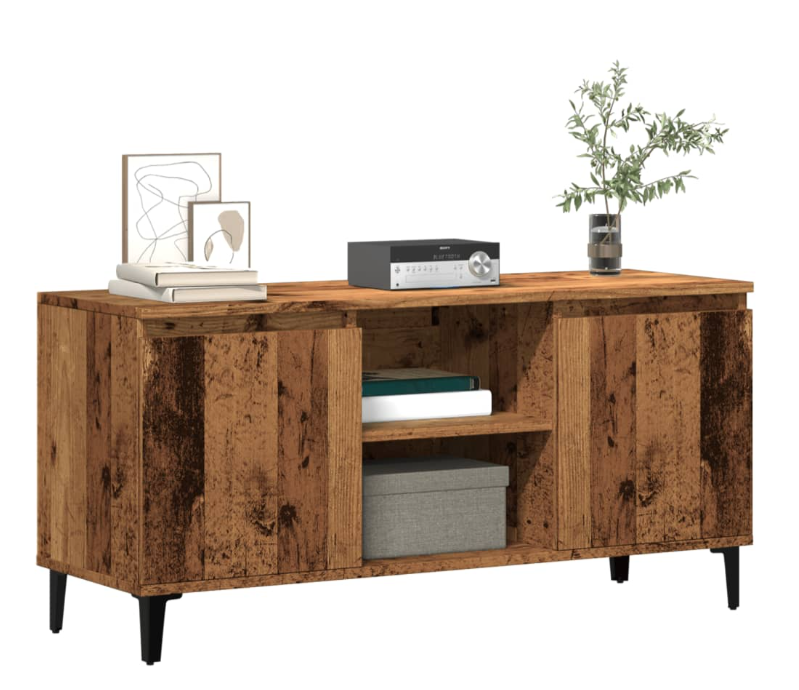TV Schrank Schublade Fernsehschrank Lowboard Fernsehtisch Holz Mit Metallbügel - Bild 23 von 24