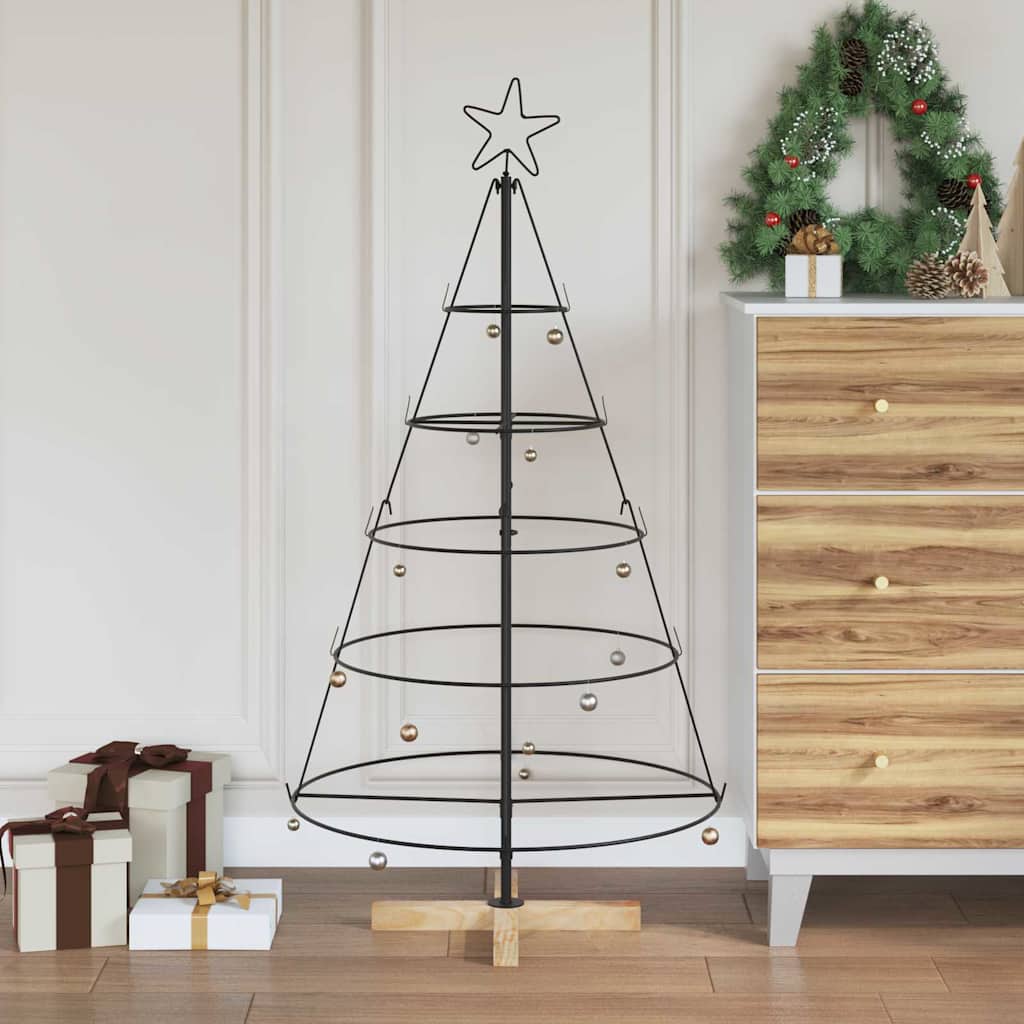 vidaXL Weihnachts-Tannenzapfenbaum mit Ständer Schwarz 125 cm Stahl