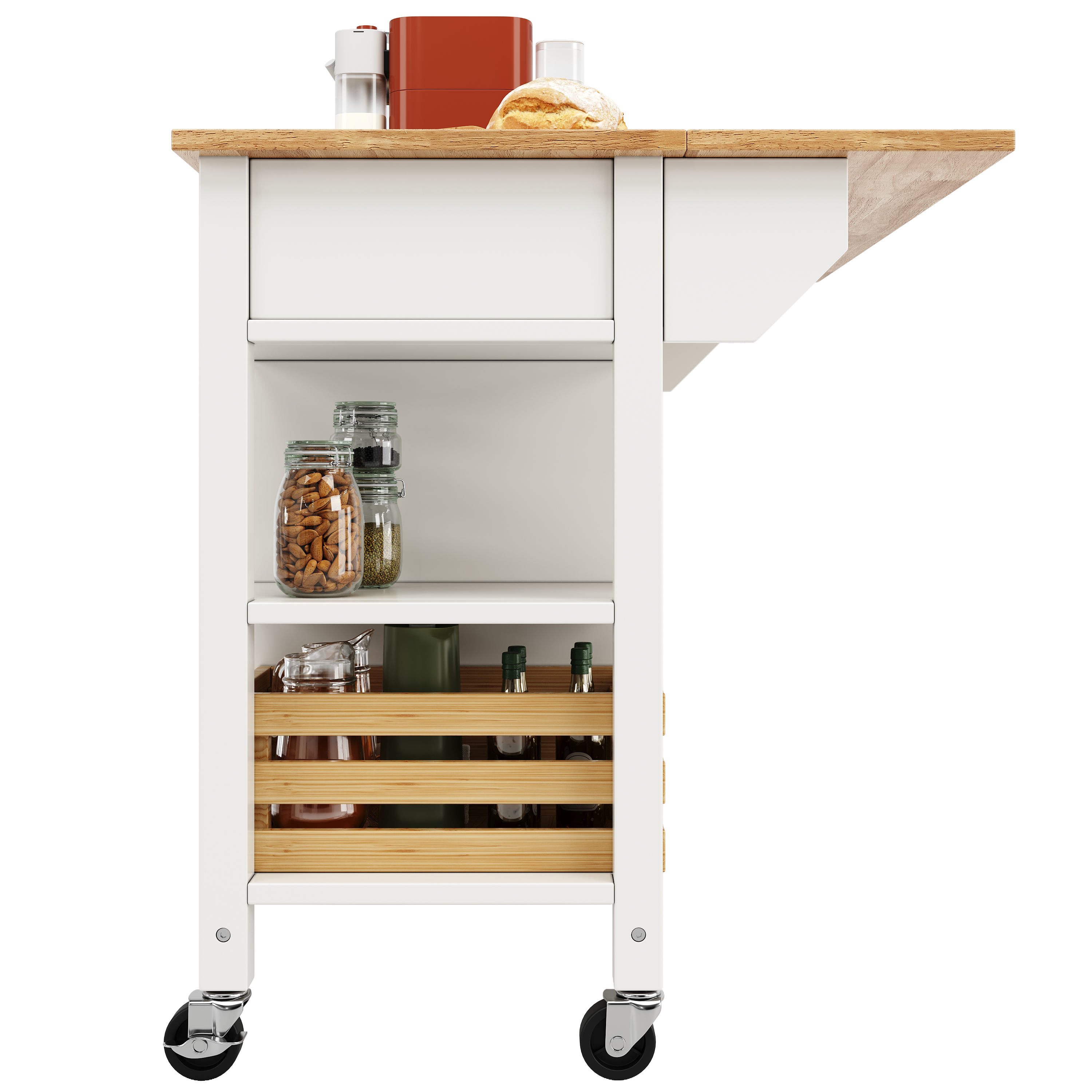 Wood Kitchen Island Trolley Serving Cart Rolling Storage officiel Drawer Cabinet Cupboard
