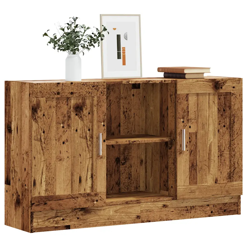 Kommode Anrichte 120 cm Sideboard 2 Türen und 2 Fächer Holzwerkstoff Bodengleich - Bild 88 von 89