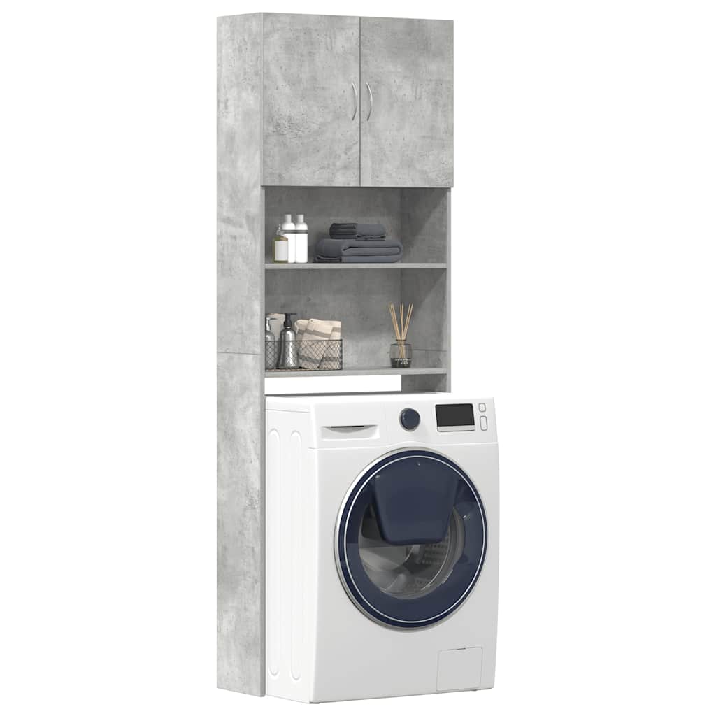 Waschmaschinenschrank Badezimmerschrank Badzimmer 64x24x190 cm Holzwerkstoff - Bild 26 von 33