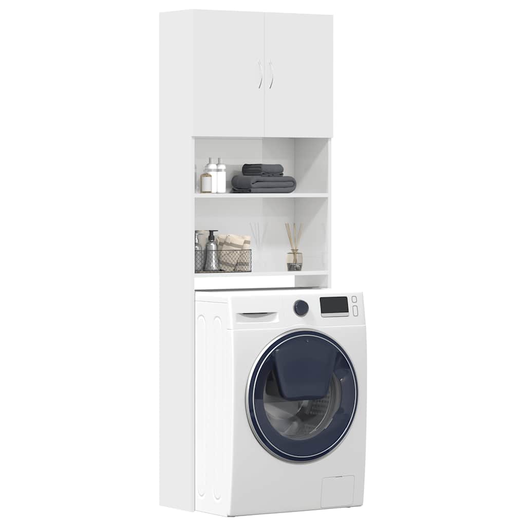 Waschmaschinenschrank Badezimmerschrank Badzimmer 64x24x190 cm Holzwerkstoff - Bild 32 von 33