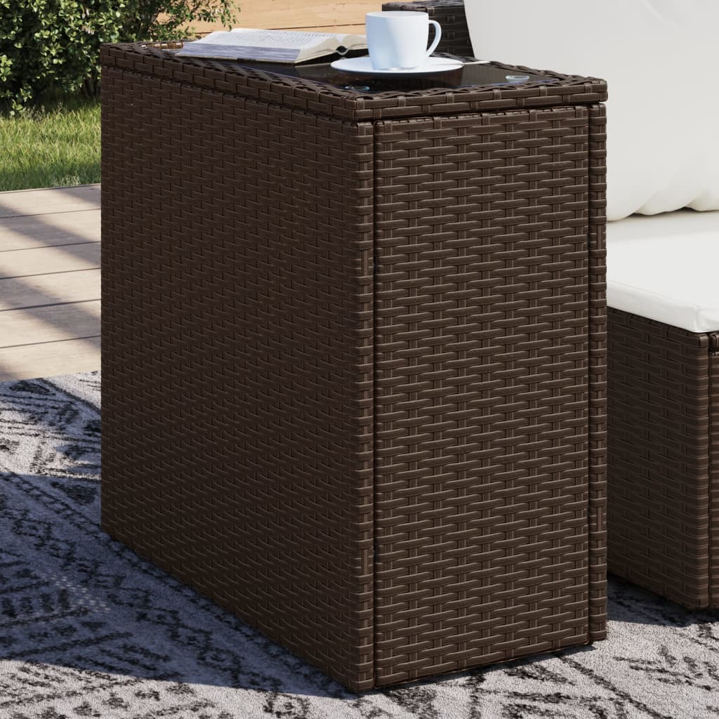 Gartentisch Beistelltisch Couchtisch Couchtisch mit Holz/Glasplatte Poly Rattan - Bild 56 von 65