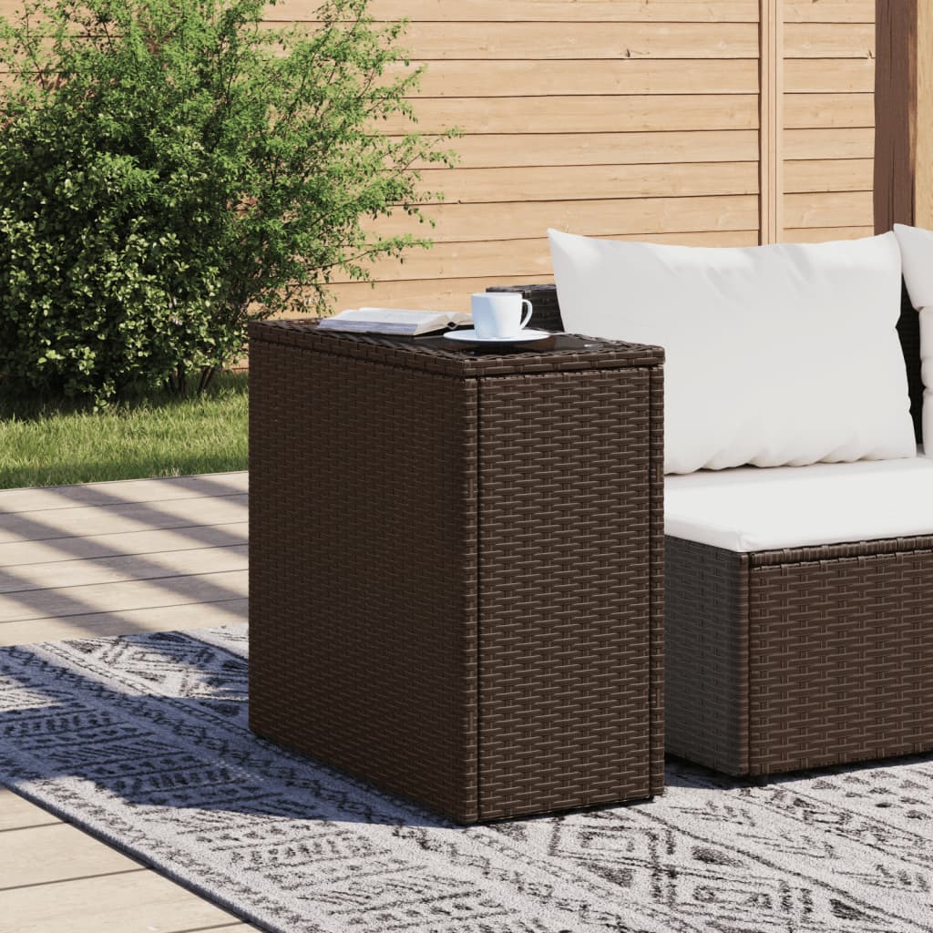 Gartentisch Beistelltisch Couchtisch Couchtisch mit Holz/Glasplatte Poly Rattan - Bild 58 von 65