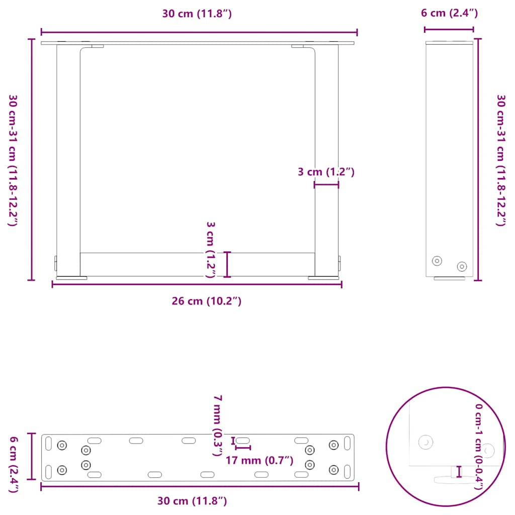 Tischgestell U-Form Tischbeine Tischfüße Couchtischgestell Stahl Untergestell - Bild 31 von 52