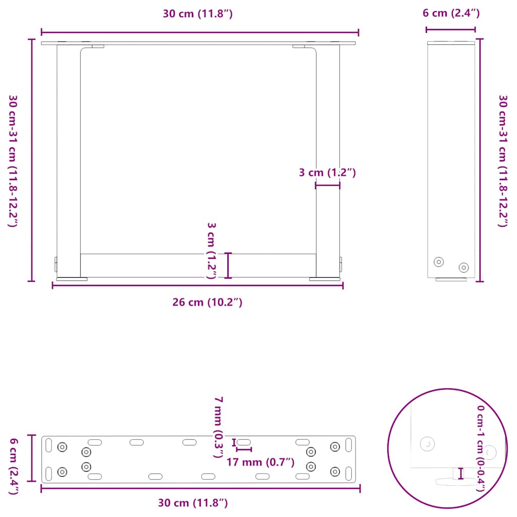Tischgestell U-Form Tischbeine Tischfüße Couchtischgestell Stahl Untergestell - Bild 21 von 52