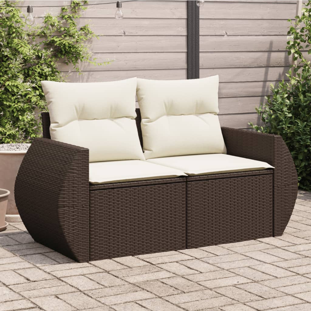 2-Sitzer Gartensofa mit Kissen Outdoor-Sofa Terrassen Sitzgruppen Gartenmöbel - Bild 29 von 29