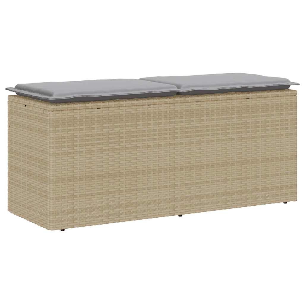 Gartenbank mit Kissen Poly Rattan Sitzbank Balkonbank Gartenmöbel Terrassenbank - Bild 23 von 26