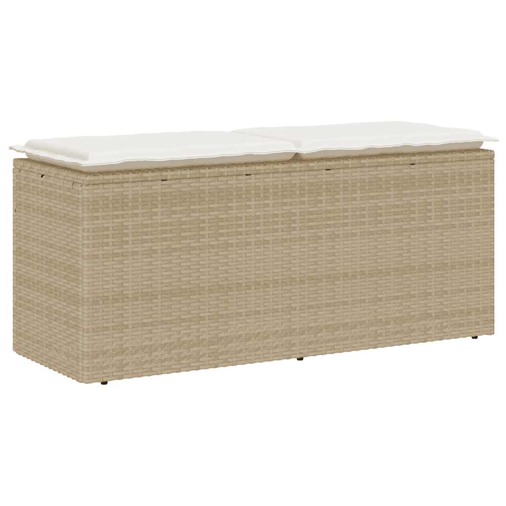 Gartenbank mit Kissen Poly Rattan Sitzbank Balkonbank Gartenmöbel Terrassenbank - Bild 22 von 26