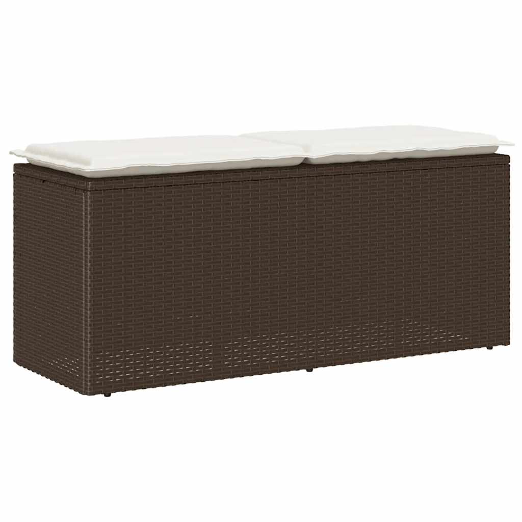 Gartenbank mit Kissen Poly Rattan Sitzbank Balkonbank Gartenmöbel Terrassenbank - Bild 25 von 26