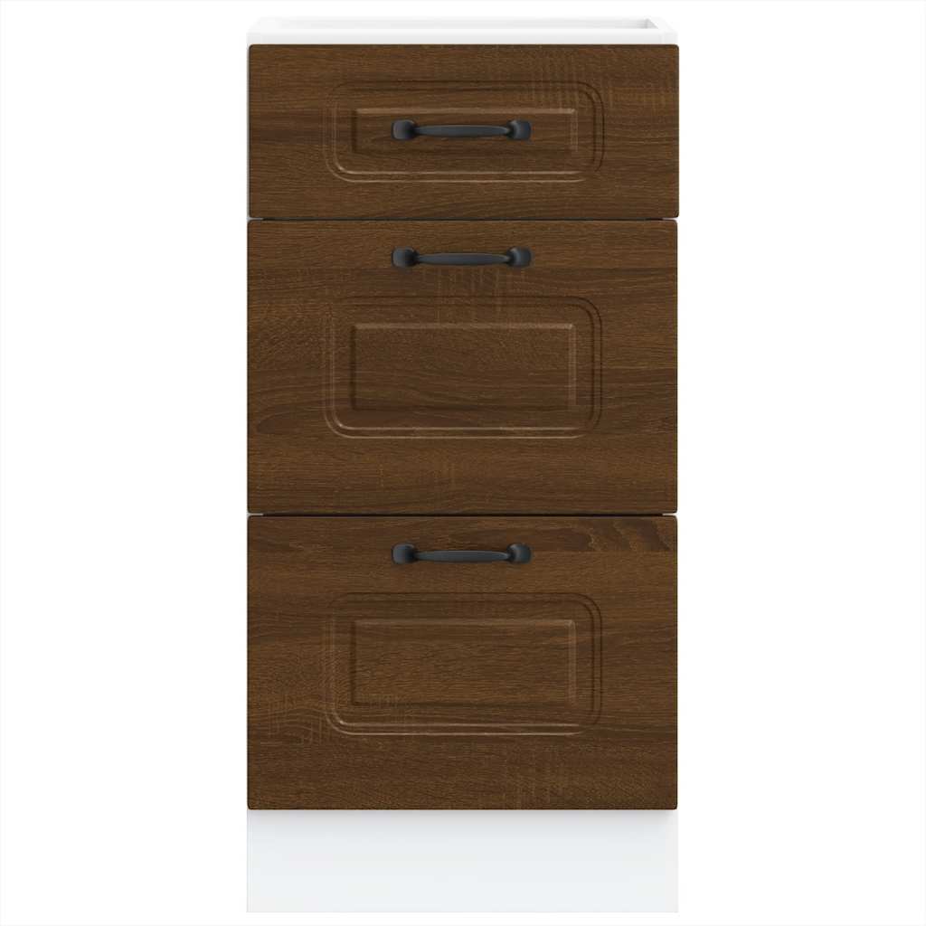 Braune Eiche Küchenschrank Küchenzeile Unterschrank Einbauküche - Kalmar Line - Bild 250 von 278