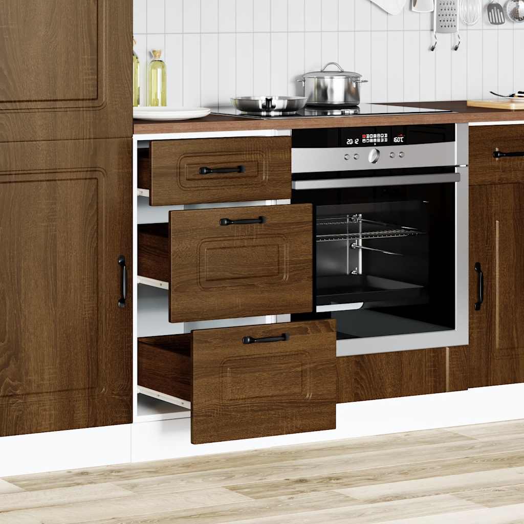 Braune Eiche Küchenschrank Küchenzeile Unterschrank Einbauküche - Kalmar Line - Bild 248 von 278