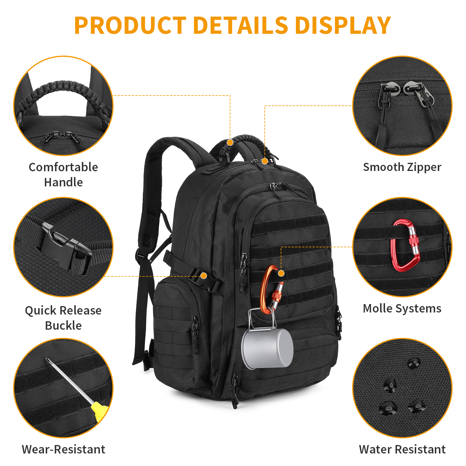 40L 50L Taktischer Rucksack Militär Wanderrucksack Wasserdicht Trekkingrucksack