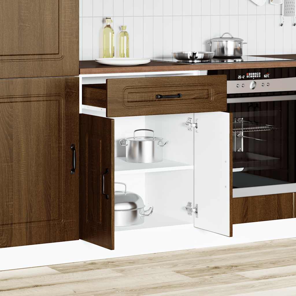 Braune Eiche Küchenschrank Küchenzeile Unterschrank Einbauküche - Kalmar Line - Bild 81 von 278