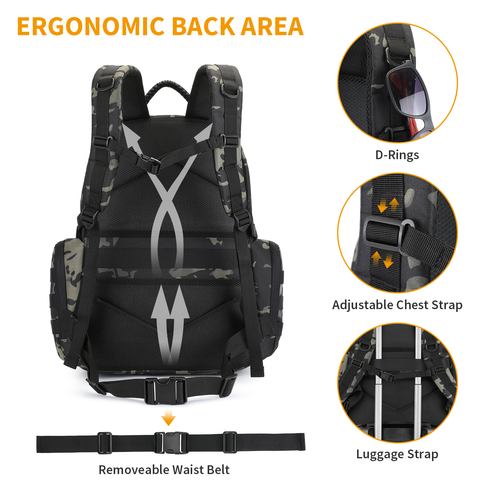 40L 50L Taktischer Rucksack Militär Wanderrucksack Wasserdicht Trekkingrucksack