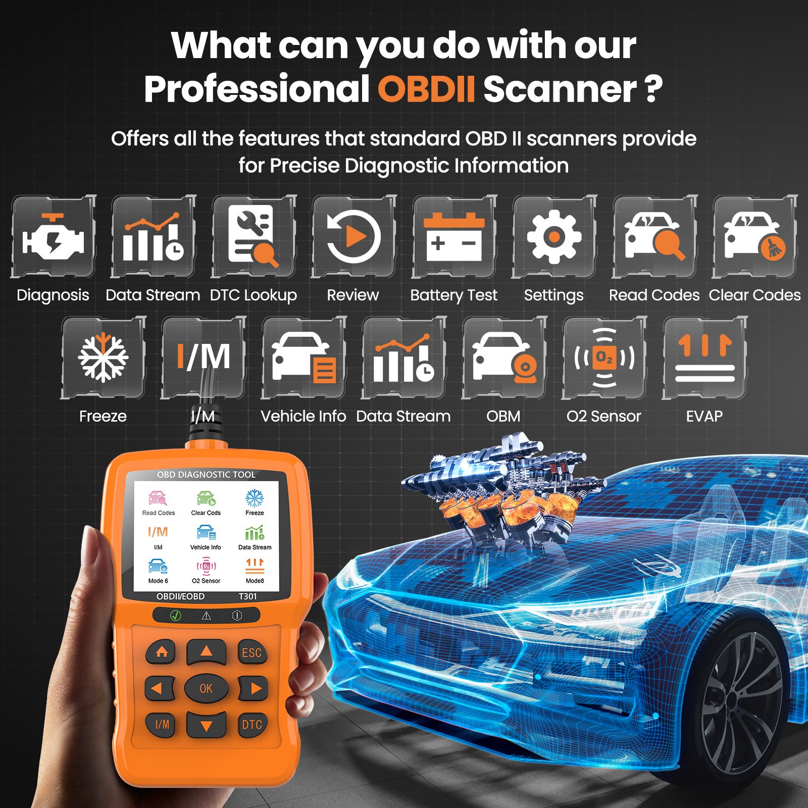 Beaspire OBD2 Scanner OBD Code Reader Car Diagnostic Tool Check Engine Fault - Bild 26 von 32