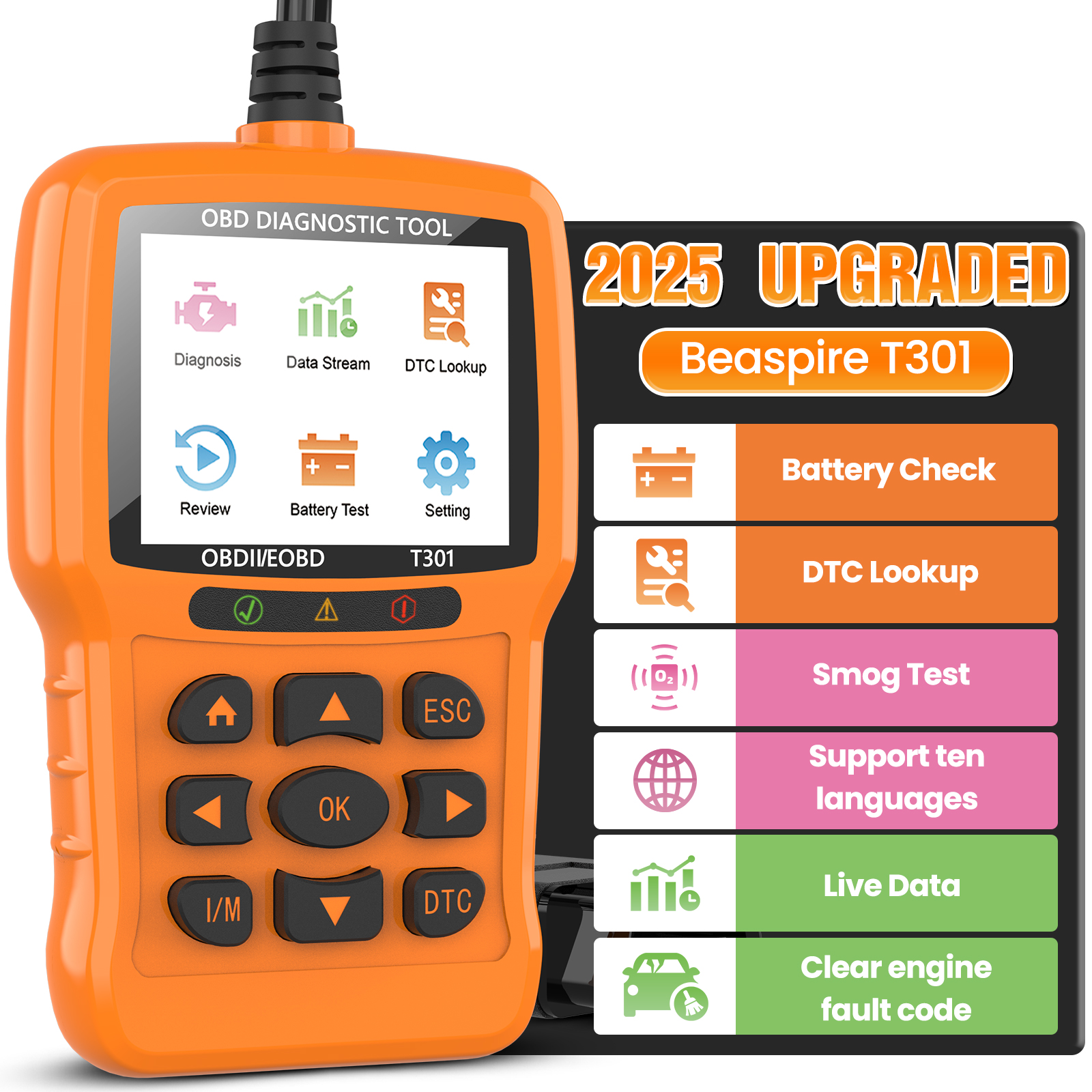 Beaspire OBD2 Scanner OBD Code Reader Car Diagnostic Tool Check Engine Fault - Bild 24 von 32