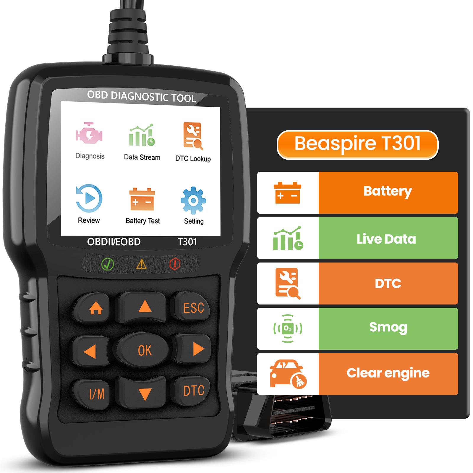 Beaspire OBD2 Scanner OBD Code Reader Car Diagnostic Tool Check Engine Fault - Bild 15 von 32