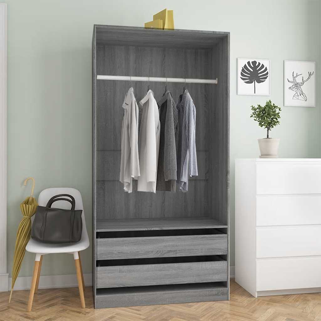Kleiderschrank mit 2 Schubladen Offen Garderoben Schrank (30-100)x80x200cm - Bild 68 von 103