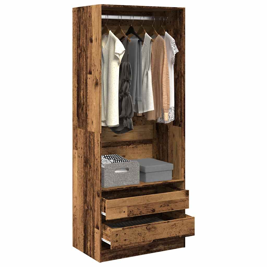 Kleiderschrank mit 2 Schubladen Offen Garderoben Schrank (30-100)x80x200cm - Bild 89 von 103