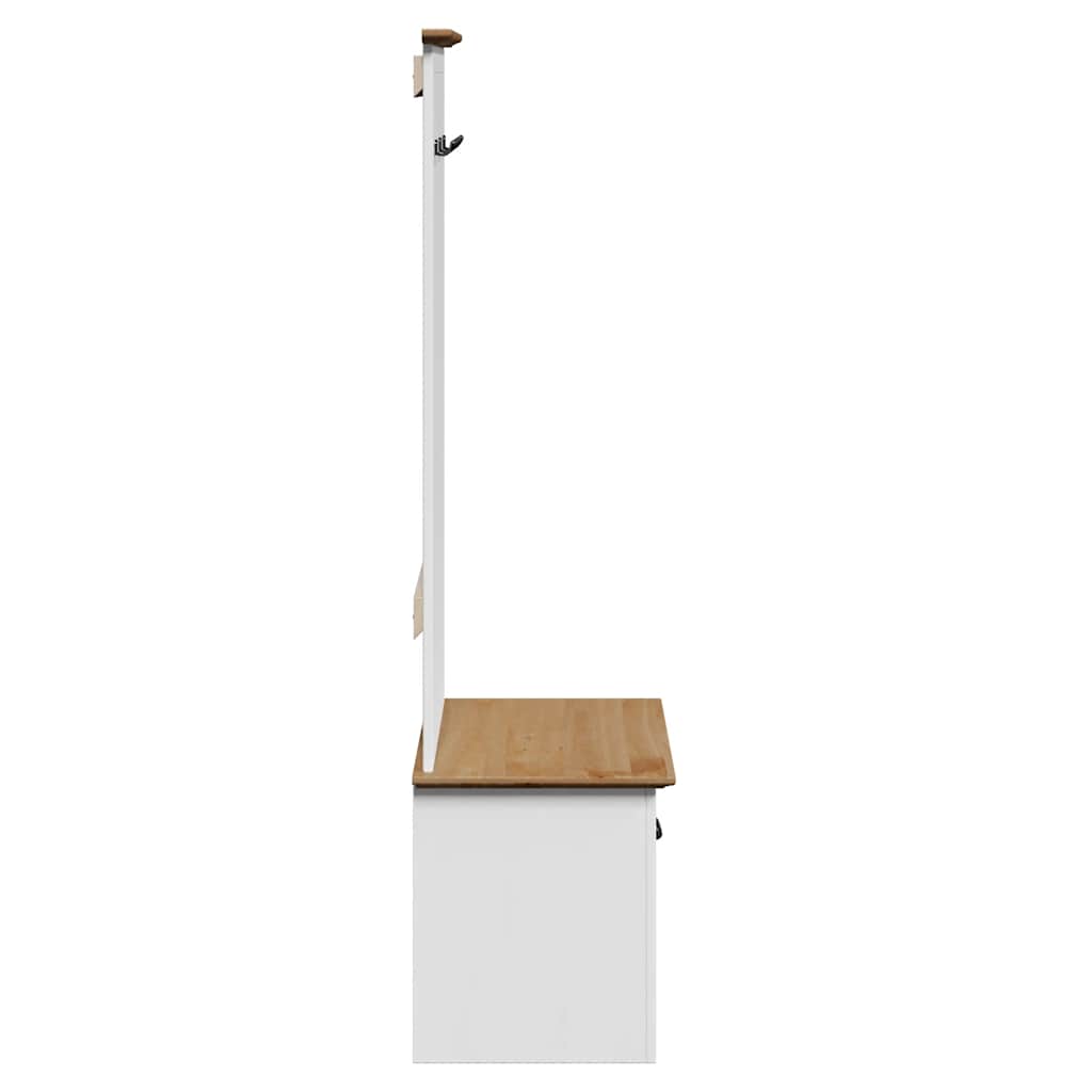 Flurgarderobe Flurschrank Garderobenset Flurmöbel mit Haken Massivholz Kiefer - Bild 18 von 30