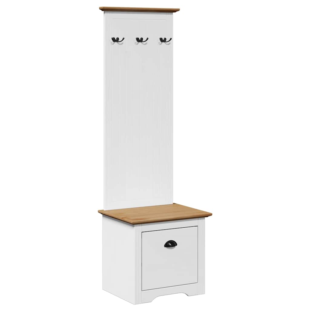 Flurgarderobe Flurschrank Garderobenset Flurmöbel mit Haken Massivholz Kiefer - Bild 14 von 30