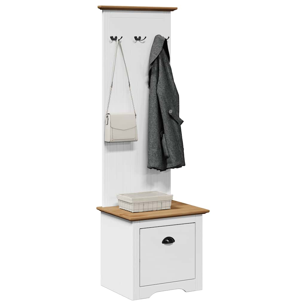 Flurgarderobe Flurschrank Garderobenset Flurmöbel mit Haken Massivholz Kiefer - Bild 13 von 30