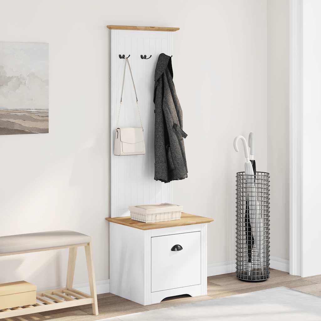 Flurgarderobe Flurschrank Garderobenset Flurmöbel mit Haken Massivholz Kiefer - Bild 15 von 30