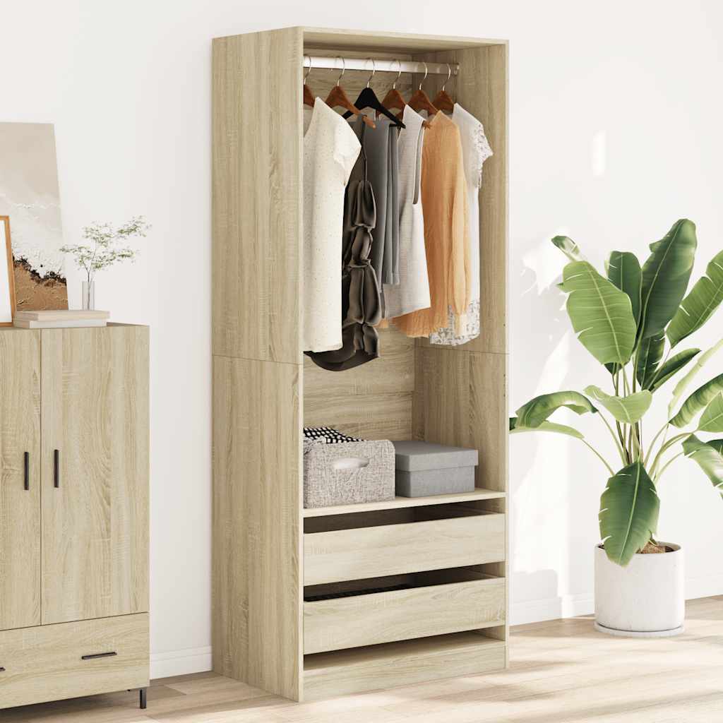 Kleiderschrank mit 2 Schubladen Offen Garderoben Schrank (30-100)x80x200cm - Bild 34 von 103