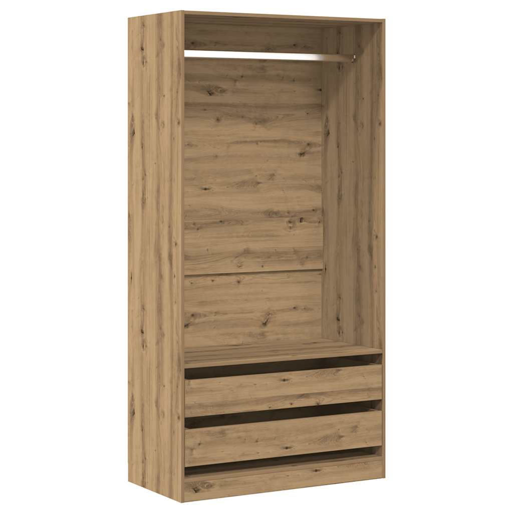 Kleiderschrank mit 2 Schubladen Offen Garderoben Schrank (30-100)x80x200cm - Bild 94 von 103