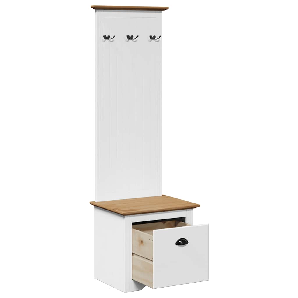 Flurgarderobe Flurschrank Garderobenset Flurmöbel mit Haken Massivholz Kiefer - Bild 17 von 30