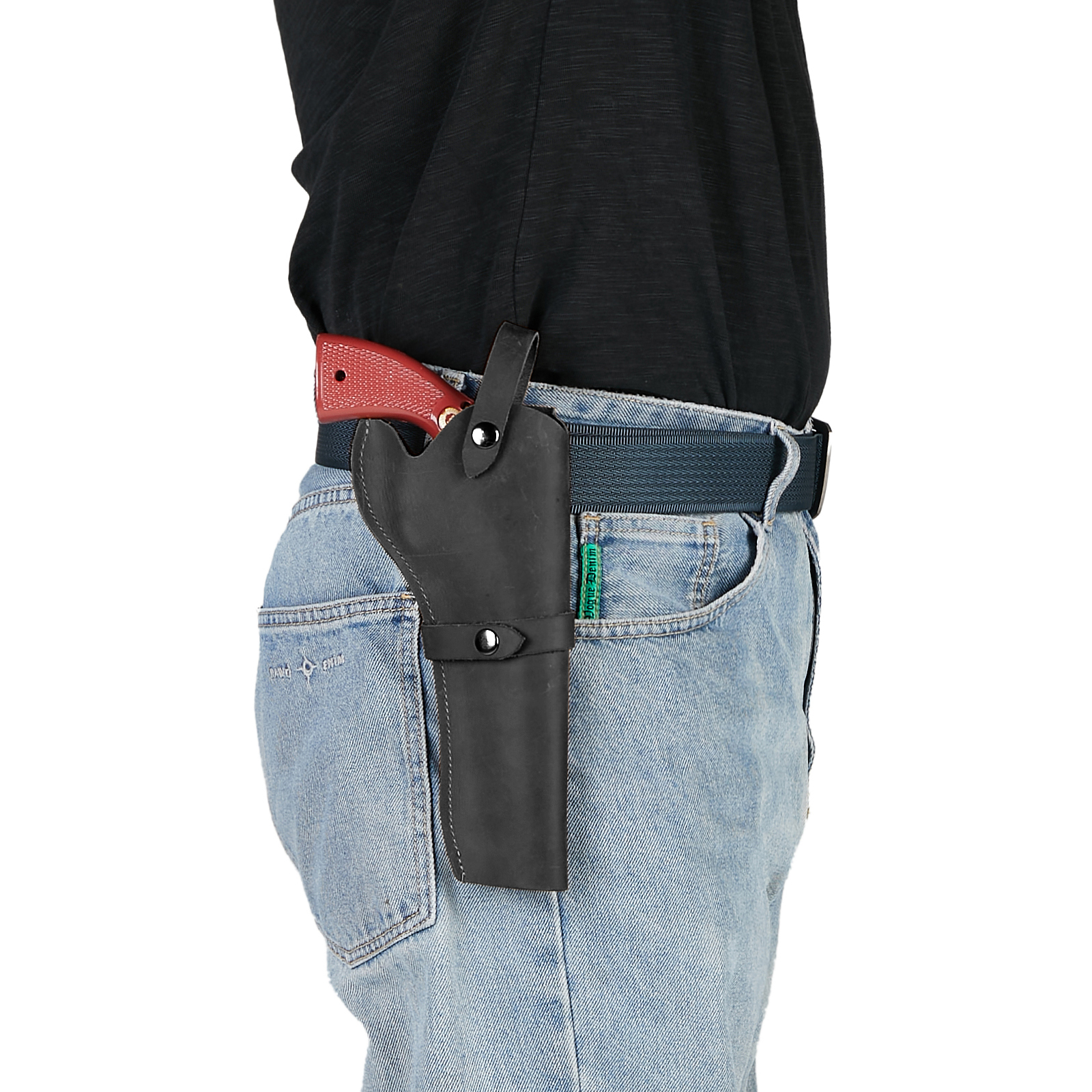 Genuine Leather Cowboy Western Holster .22 Revolver OWB Pistol Gun Holster New - Picture 25 of 25