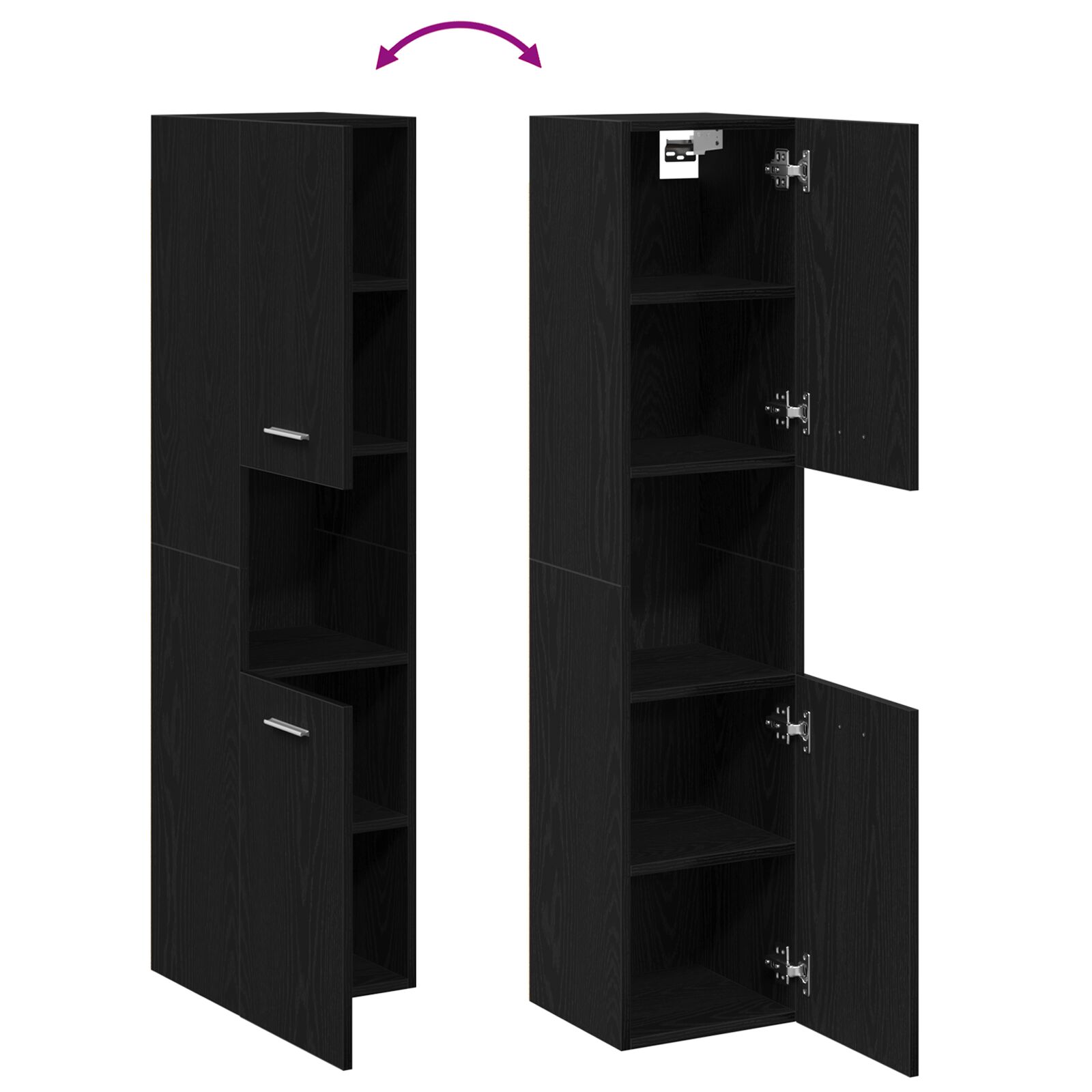Badschrank Wandschrank Hochschrank Badezimmerschrank Hängeschrank 30x30x130cm - Bild 153 von 153
