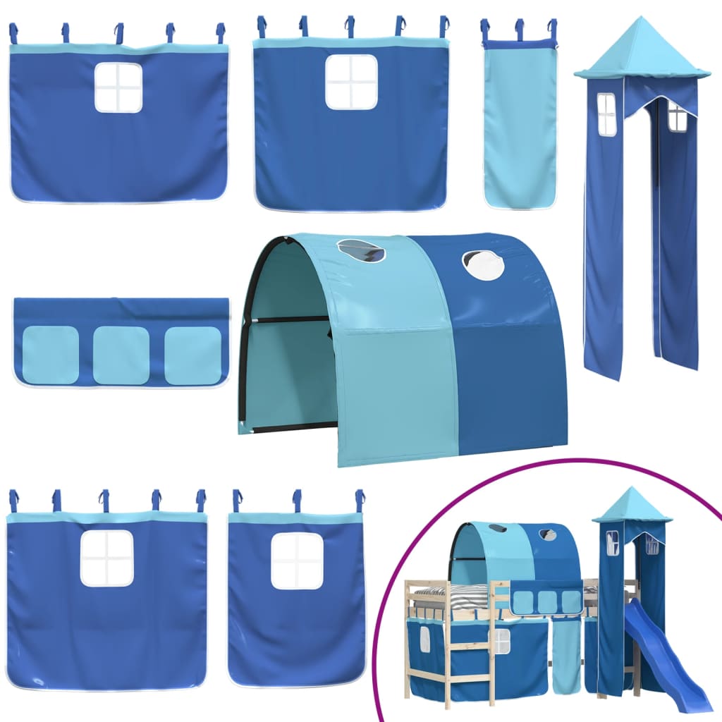Vorhänge für Hochbett mit Tunnel Turm Bettvorhang Kinderbett Spielvorhang vidaXL - Bild 26 von 46