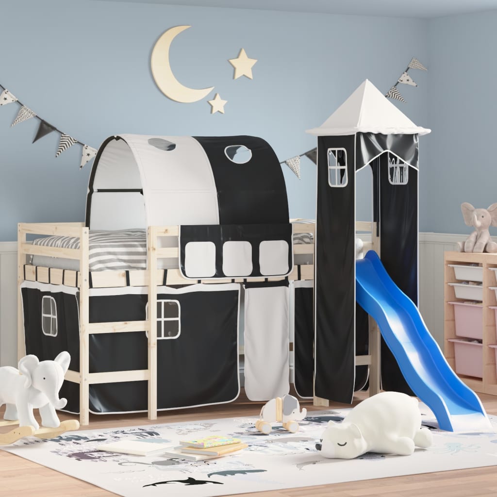 Vorhänge für Hochbett mit Tunnel Turm Bettvorhang Kinderbett Spielvorhang vidaXL - Bild 14 von 46