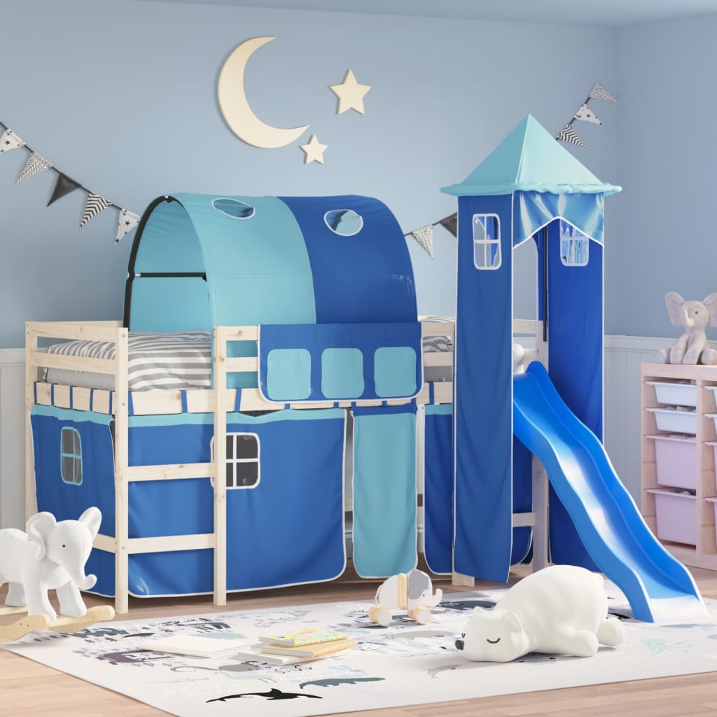 Vorhänge für Hochbett mit Tunnel Turm Bettvorhang Kinderbett Spielvorhang vidaXL - Bild 25 von 46