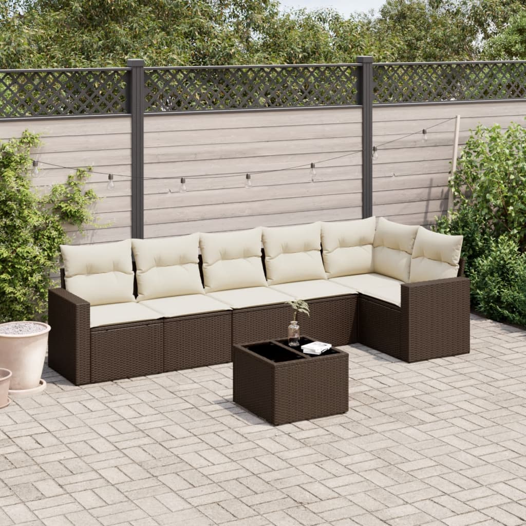 Garten-Sofagarnitur Essgruppe Gartengarnitur Sitzgruppe mit Kissen Poly Rattan - Bild 30 von 30