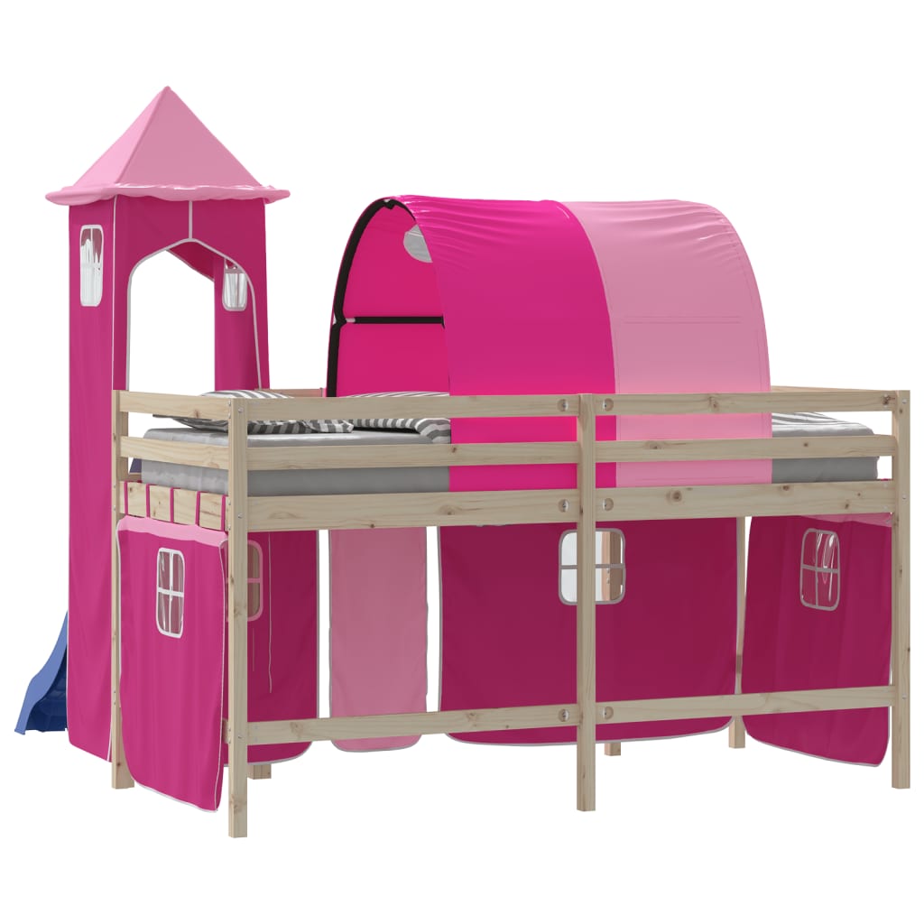 Vorhänge für Hochbett mit Tunnel Turm Bettvorhang Kinderbett Spielvorhang vidaXL - Bild 42 von 46