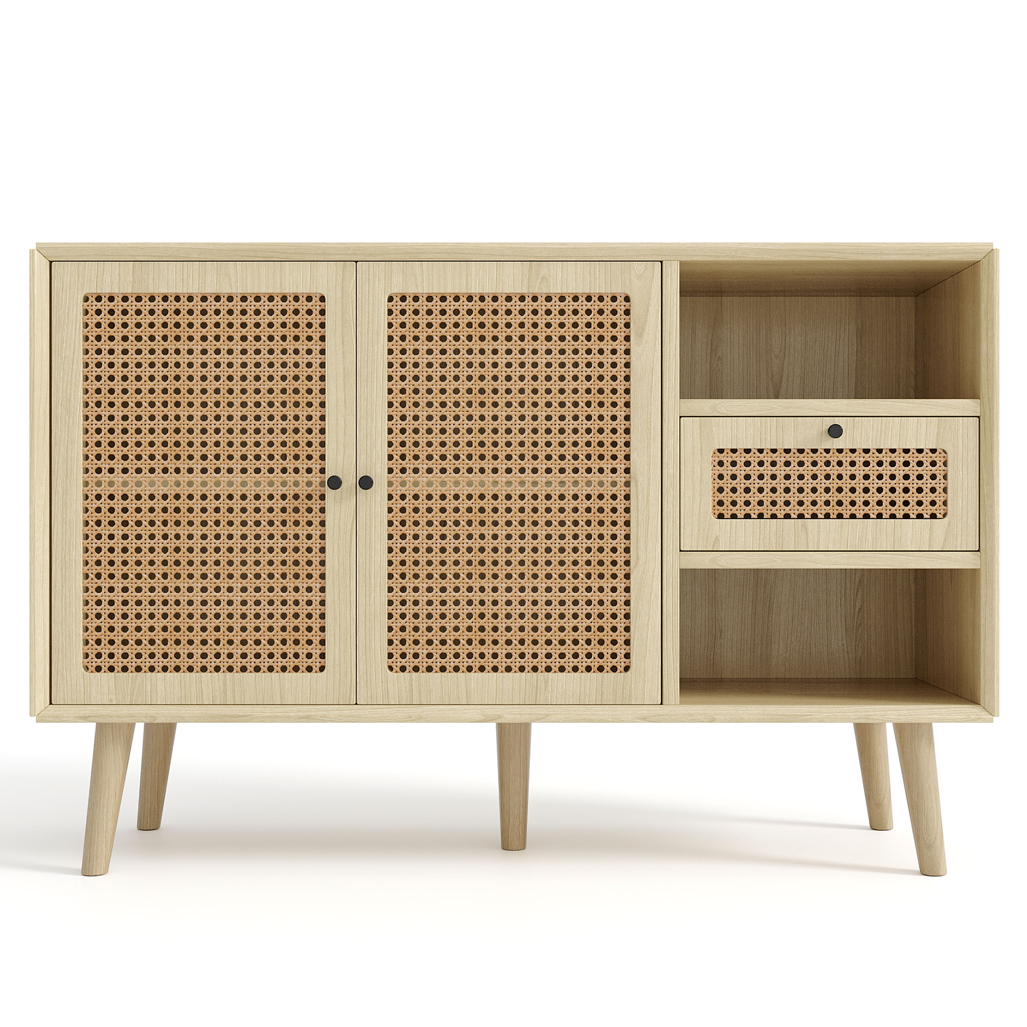 Sideboard, Kommode mit Schubladen und Türen Anrichte Holz Schrank Küchenschrank